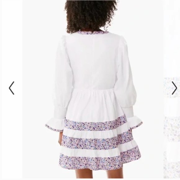 Purple Floral Tiered Fran Mini Dress  POMANDER PLACE by Tuckernuck Size M - Picture 3 of 6